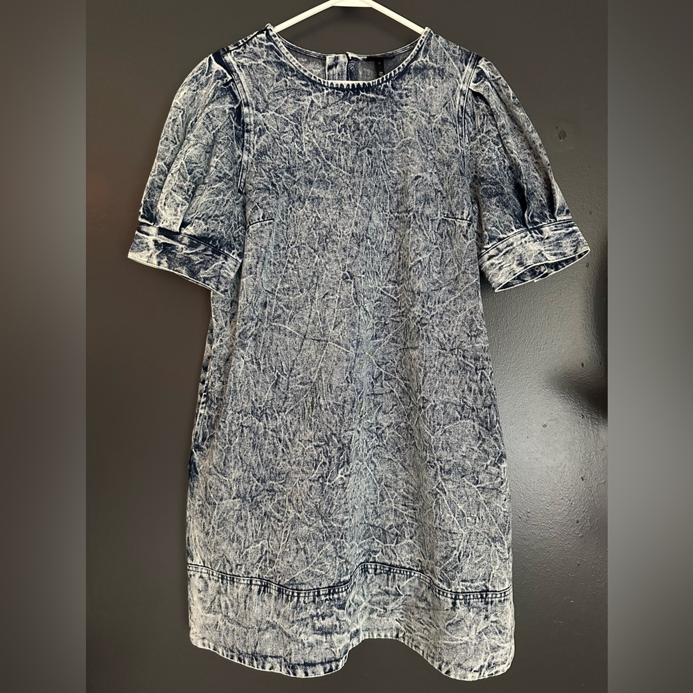 Who What Wear denim puff sleeve dress